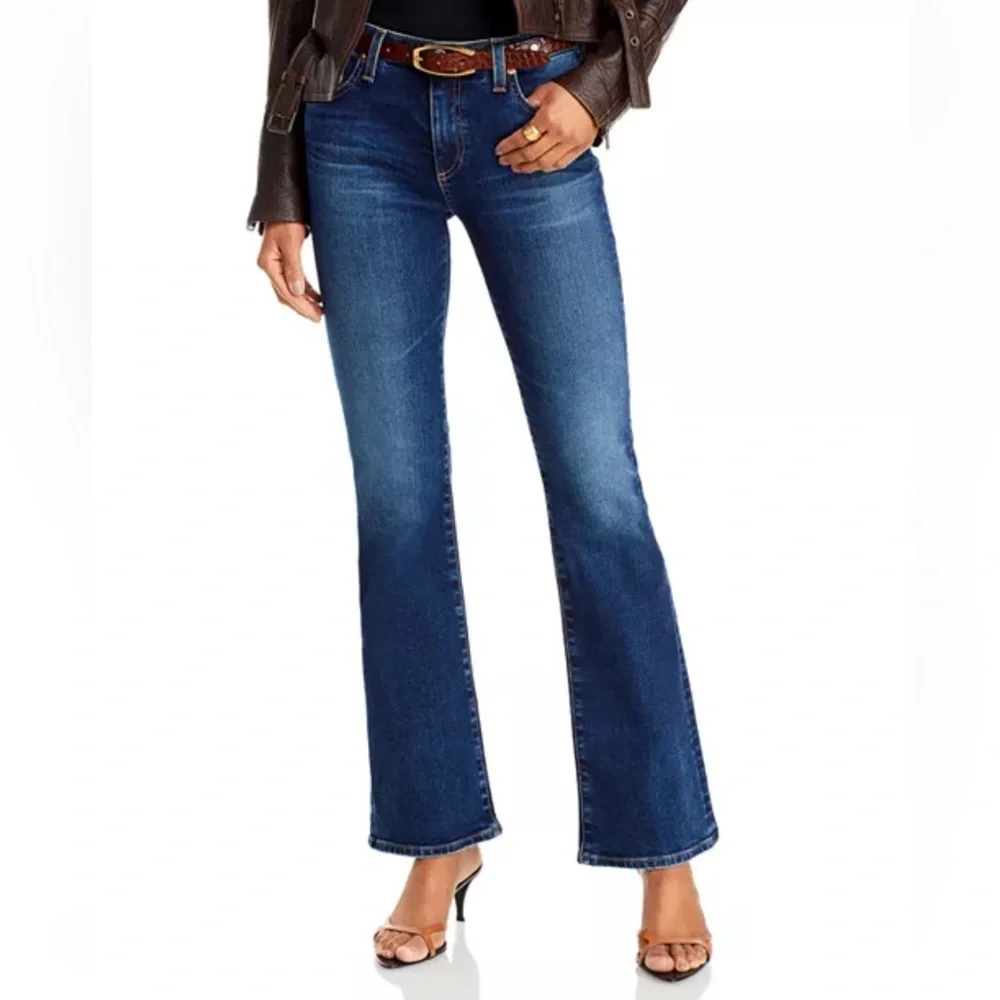 AG Adriano Goldschmied Angel Low-Rise Boot Cut Blue Denim Jeans Size 31 NWT - Picture 2 of 15